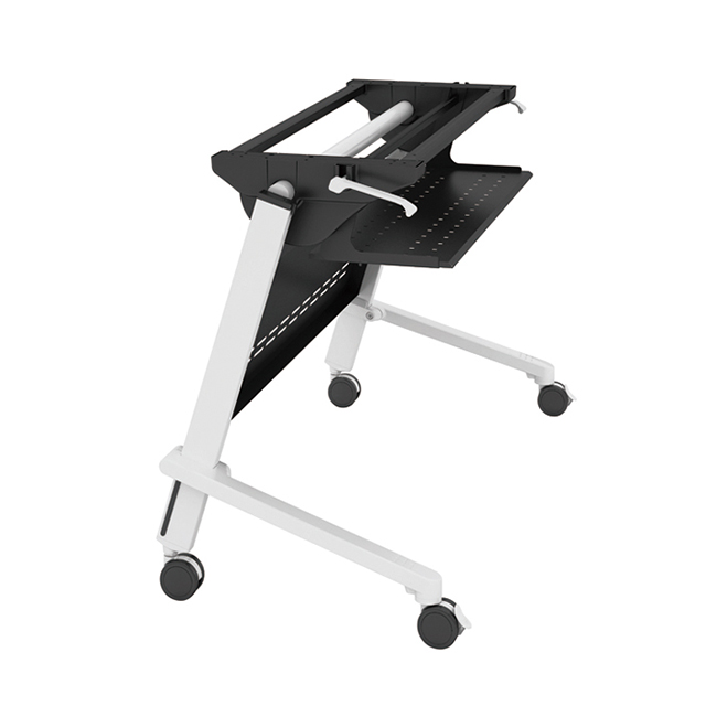 Modern foldable training table with casters, modern foldable training